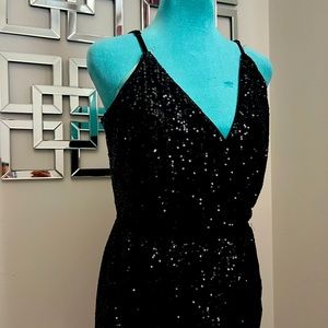 Black sequin jump suit